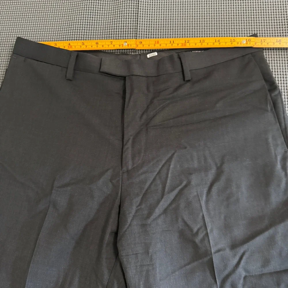 Banana Republic Slim Fit Marzotto Italian Super 120s Wool Dress Pants Grey 34x34
